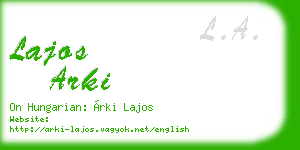 lajos arki business card